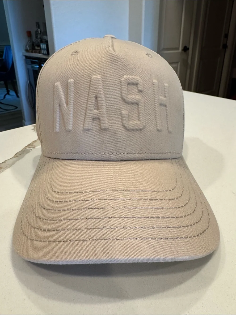 NASH Embroidered Baseball Cap in Beige